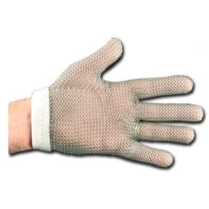 SS Metal Chain Gloves Small White Cuff